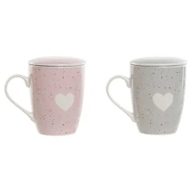 Taza con Filtro para Infusiones Home ESPRIT Gris Rosa 340 ml (2 Unidades) de Home ESPRIT, Tazas - Ref: S3056411, Precio: 9,69...