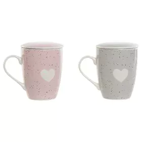 Taza con Filtro para Infusiones Home ESPRIT Gris Rosa 340 ml (2 Unidades) de Home ESPRIT, Tazas - Ref: S3056411, Precio: 9,30...