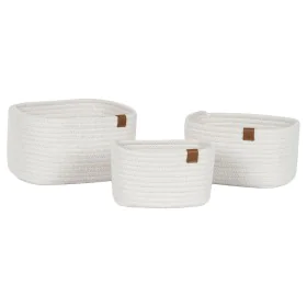 Set de basket Home ESPRIT Blanc Moderne 25 x 20 x 14 cm (3 Pièces) de Home ESPRIT, Boîtes - Réf : S3056899, Prix : 14,29 €, R...