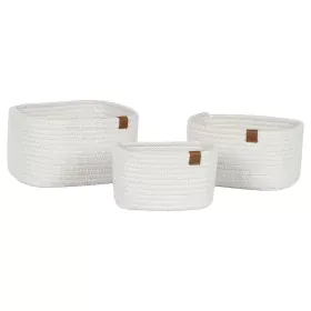 Set di Cestini Home ESPRIT Bianco Moderno 25 x 20 x 14 cm (3 Pezzi) di Home ESPRIT, Scatole decorative - Rif: S3056899, Prezz...