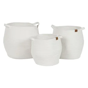 Basket set Home ESPRIT White Modern 34 x 34 x 34 cm (3 Pieces) by Home ESPRIT, Boxes - Ref: S3056900, Price: 39,17 €, Discoun...