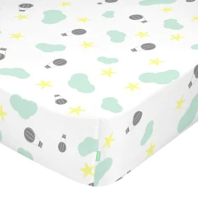 Fitted sheet HappyFriday HAPPYNOIS Multicolour 105 x 200 x 32 cm by HappyFriday, Sheets and pillowcases - Ref: D1609840, Pric...