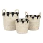 Set di Cestini Home ESPRIT Nero Naturale Fibra naturale Boho 37 x 37 x 43 cm (3 Pezzi) di Home ESPRIT, Scatole decorative - R...