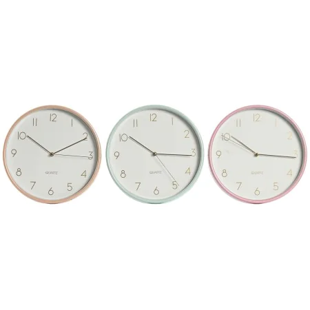 Horloge Murale Home ESPRIT Corail Menthe Lila PVC 25,5 x 4,3 x 25,5 cm (3 Unités) de Home ESPRIT, Pendules murales - Réf : S3...