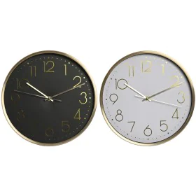 Reloj de Pared Home ESPRIT Blanco Negro Aluminio 30 x 4,3 x 30 cm (2 Unidades) de Home ESPRIT, Relojes de pared - Ref: S30577...