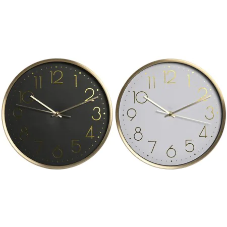 Orologio da Parete Home ESPRIT Bianco Nero Alluminio 30 x 4,3 x 30 cm (2 Unità) di Home ESPRIT, Orologi da parete - Rif: S305...