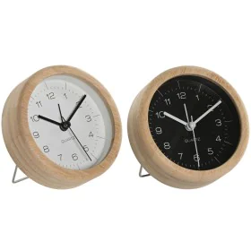 Horloge de table Home ESPRIT Blanc Noir Bambou 10 x 4,3 x 10 cm (2 Unités) de Home ESPRIT, Pendulettes de bureau - Réf : S305...