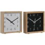 Table clock Home ESPRIT White Black Bamboo 16 x 4,6 x 16 cm (2 Units) by Home ESPRIT, Desk & Shelf Clocks - Ref: S3057762, Pr...