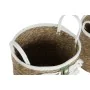 Basket set Home ESPRIT White Green Natural Natural Fibre Tropical 39 x 39 x 47 cm (3 Pieces) by Home ESPRIT, Boxes - Ref: S30...