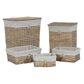 Juego de Cestas Home ESPRIT Beige Natural Mimbre 47 x 35 x 55 cm 5 Piezas de Home ESPRIT, Cestos para la colada - Ref: S30578...