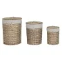 Conjunto de Cestas Home ESPRIT Bege Natural vime 45 x 45 x 55 cm 3 Peças de Home ESPRIT, Cestos para fornos rebatíveis - Ref:...