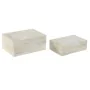 Jewelry box Home ESPRIT Bone Mango wood 18 x 13 x 7,7 cm (2 Pieces) by Home ESPRIT, Wardrobe Jewellery Organisers - Ref: S305...