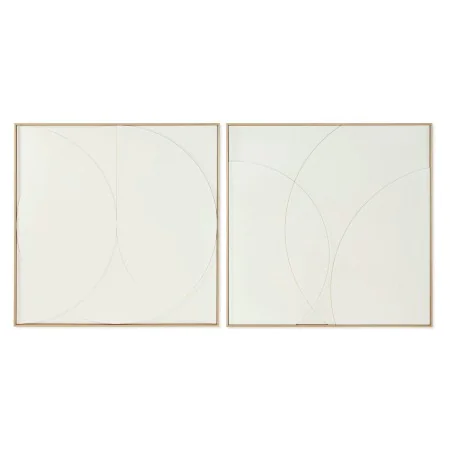 Pintura Home ESPRIT Branco Moderno Escandinavo 100 x 4 x 100 cm (2 Unidades) de Home ESPRIT, Impressões sobre tela - Ref: S30...