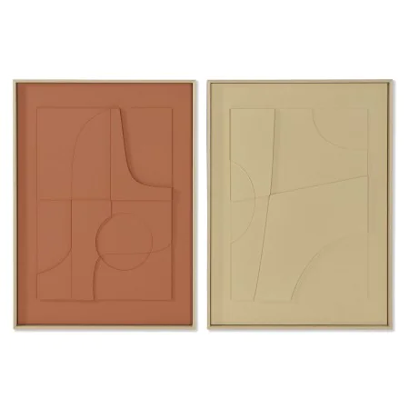 Painting Home ESPRIT Mustard Terracotta Abstract Urban 55 x 4 x 75 cm (2 Units) by Home ESPRIT, Prints on Canvas - Ref: S3058...