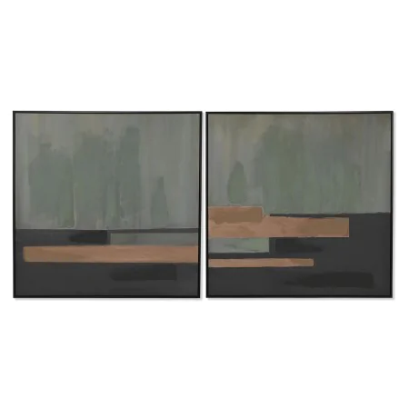 Painting Home ESPRIT Black Green Modern Urban 100 x 4 x 100 cm (2 Units) by Home ESPRIT, Prints on Canvas - Ref: S3058399, Pr...