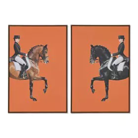 Quadro Home ESPRIT Marrone Arancio Moderno Cavallo 60 x 4 x 90 cm (2 Unità) di Home ESPRIT, Stampe e quadri su tela - Rif: S3...