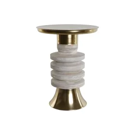 Side table Home ESPRIT White Golden Wood Metal 41 x 41 x 53 cm by Home ESPRIT, Tables - Ref: S3058419, Price: 150,46 €, Disco...