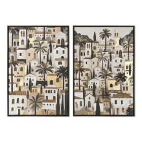 Quadro Home ESPRIT Verde Beige Dorato Case Tropicale 63 x 4,5 x 93 cm (2 Unità) di Home ESPRIT, Stampe e quadri su tela - Rif...