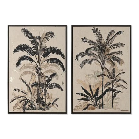 Painting Home ESPRIT Green Beige Palms Golden Tropical 63 x 4,5 x 93 cm (2 Units) by Home ESPRIT, Prints on Canvas - Ref: S30...