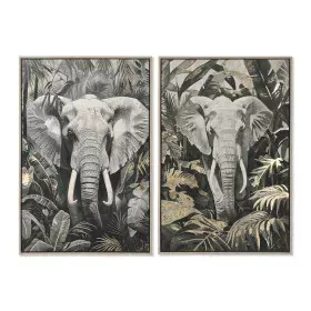 Bild Home ESPRIT grün Grau Elefant Kolonial Gold 63 x 4,5 x 93 cm (2 Stück) von Home ESPRIT, Leinwanddrucke - Ref: S3058431, ...