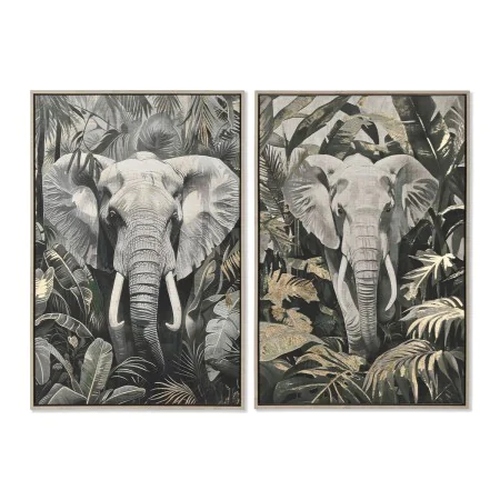 Pintura Home ESPRIT Verde Cinzento Elefante Colonial Dourado 63 x 4,5 x 93 cm (2 Unidades) de Home ESPRIT, Impressões sobre t...