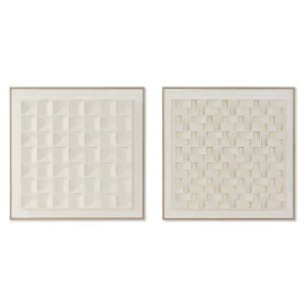 Cuadro Home ESPRIT Beige Geométrico Moderno 60 x 7 x 60 cm (2 Unidades) de Home ESPRIT, Impresiones sobre lienzo - Ref: S3058...