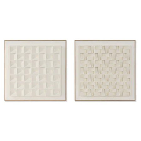 Painting Home ESPRIT Beige Geometric Modern 60 x 7 x 60 cm (2 Units) by Home ESPRIT, Prints on Canvas - Ref: S3058447, Price:...