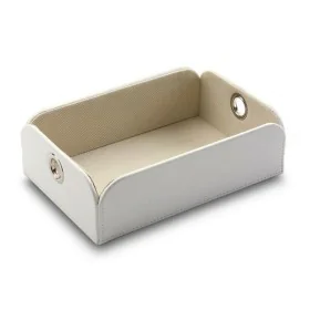 Svuotatasche Versa Bianco Ecopelle Metallo Poliestere (13 x 6,5 x 20 cm) di Versa, Vassoi per gioielli - Rif: S3405020, Prezz...