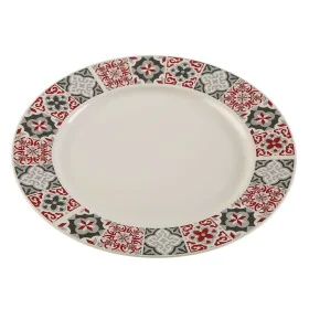 Prato de Jantar Versa Grená Multicolor Porcelana de Versa, Pratos e fontes - Ref: S3410022, Preço: 4,15 €, Desconto: %