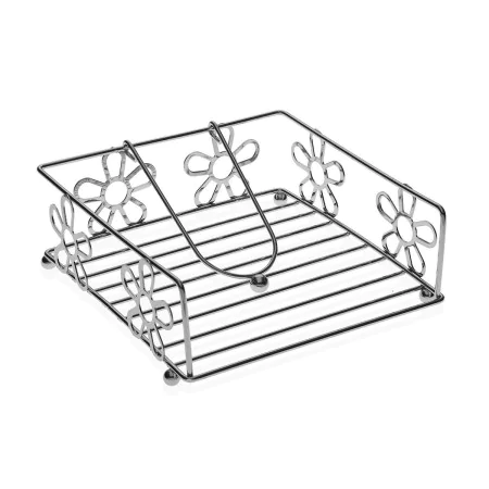 Napkin holder Versa Steel 18,5 x 7 x 18,5 cm Marguerite by Versa, Shelves and supports - Ref: S3410520, Price: 7,34 €, Discou...