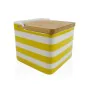 Salt Shaker with Lid Versa Yellow Ceramic Bamboo Dolomite Stripes 12,2 x 11,5 x 12,2 cm by Versa, Dispensers for dressings an...