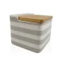 Salero con Tapa Versa Gris Cerámica Bambú Dolomita Rayas 12,2 x 11,5 x 12,2 cm de Versa, Dosificadores de aliño y especias - ...