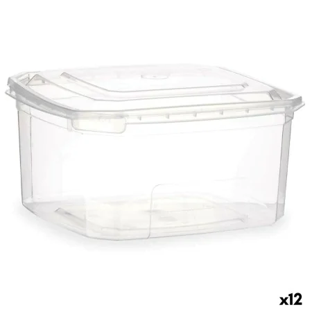 Lancheira Retangular com Tampa Transparente Polipropileno 1 L 14,1 x 8 x 15,5 cm (12 Unidades) de Leknes, Armazenamento de al...