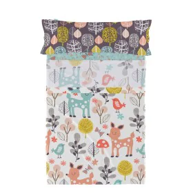 Bedding set HappyFriday Moshi Moshi Woodland Multicolour Single 2 Pieces by HappyFriday, Sheets and pillowcases - Ref: D16098...