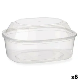 Rechteckige Lunchbox mit Deckel Durchsichtig Polypropylen 1,5 L 18 x 10,5 x 21,5 cm (8 Stück) von Leknes, Lagerung von Lebens...