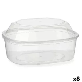 Lancheira Retangular com Tampa Transparente Polipropileno 1,5 L 18 x 10,5 x 21,5 cm (8 Unidades) de Leknes, Armazenamento de ...