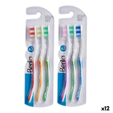 Brosse à Dents Jaune Bleu Rouge Vert Rose (12 Unités) de Berilo, Brosses à dents manuelles - Réf : S3629201, Prix : 8,26 €, R...