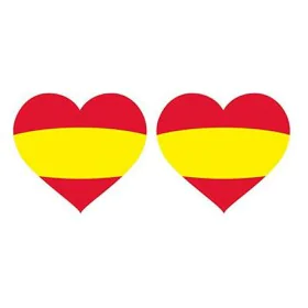 Autocollants Drapeau Espagne (2 uds) Coeur de BigBuy Car, Autocollants et stickers - Réf : S3700027, Prix : 4,24 €, Remise : %