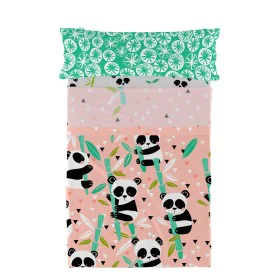 Jeu de draps HappyFriday Moshi Moshi Panda garden Rose Lit 1 persone 2 Pièces de HappyFriday, Draps et taies d'oreiller - Réf...