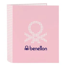 Carpeta de anillas Benetton Vichy Rosa A4 27 x 33 x 6 cm de Benetton, Archivadores - Ref: S4306332, Precio: 4,79 €, Descuento: %