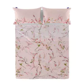 Drap HappyFriday Chinoiserie rose Multicouleur 180 x 270 cm (asiatico/oriental) de HappyFriday, Draps et taies d'oreiller - R...