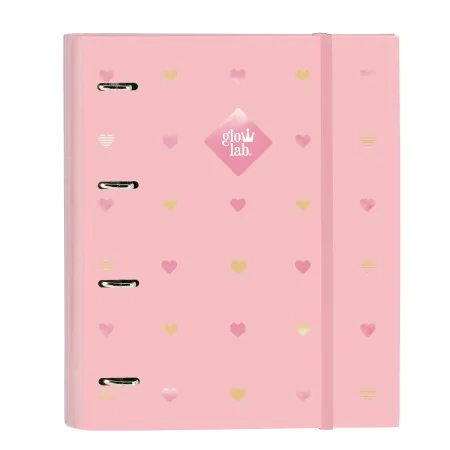 Reliure à anneaux Glow Lab Hearts Rose (27 x 32 x 3.5 cm) de Glow Lab, Classeurs - Réf : S4307945, Prix : 6,58 €, Remise : %