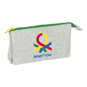 Trousse Fourre-Tout Triple Benetton Pop Gris (22 x 12 x 3 cm) de Benetton, Trousses - Réf : S4308052, Prix : 7,34 €, Remise : %