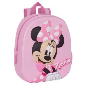 School Bag Minnie Mouse 3D Pink 27 x 33 x 10 cm by Minnie Mouse, Children's Backpacks - Ref: S4308479, Price: 10,81 €, Discou...