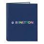 Ring binder Benetton Cool Navy Blue A4 26.5 x 33 x 4 cm by Benetton, Filing cabinets - Ref: S4309952, Price: 3,44 €, Discount: %