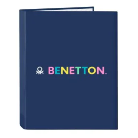 Ring binder Benetton Cool Navy Blue A4 26.5 x 33 x 4 cm by Benetton, Filing cabinets - Ref: S4309952, Price: 4,10 €, Discount: %