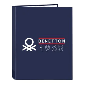 Reliure à anneaux Benetton Varsity Blue marine A4 26.5 x 33 x 4 cm de Benetton, Classeurs - Réf : S4310017, Prix : 4,10 €, Re...