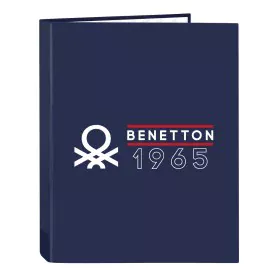 Reliure à anneaux Benetton Varsity Blue marine A4 26.5 x 33 x 4 cm de Benetton, Classeurs - Réf : S4310017, Prix : 4,10 €, Re...