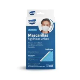 Mascarilla Higiénica de Tela Reutilizable Senti2 Blanco (2 uds) de Senti2, Desechables - Ref: S4507365, Precio: 6,10 €, Descu...