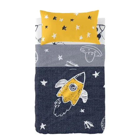 Bettwäsche-Set HappyFriday Mr Fox Starspace Bunt Babybettchen 2 Stücke von HappyFriday, Bettwäche für Kinderbetten - Ref: D16...